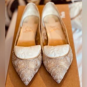 Christian Louboutin Follies Lace Flats - Size 6